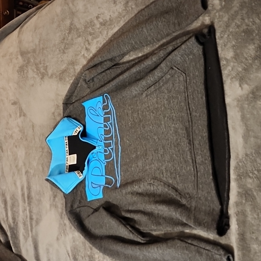 Women's PINK VS sweatshirt.  Medium. Blue and gray